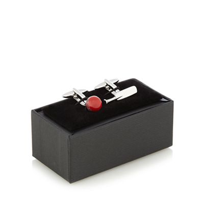 The Collection Metal novelty cricket cufflinks in a gift box